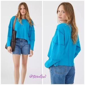 💜 NEW urban outfitters BDG ~ Large Rory spiced waffle top ~ cropped relaxed fit